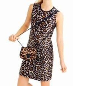 J. Crew Women's Sleeveless Aline Mini Dress Animal Print Size 6